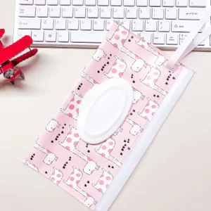 1 bolsa de pañuelos con tapa abatible y cordón para cama, cochecito y coche