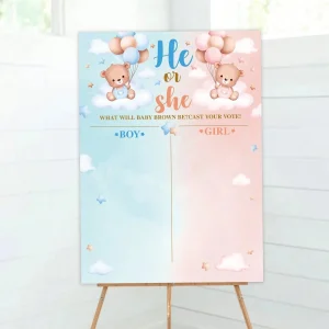 1 juego de pegatinas para juegos de revelación de género, póster de predicción de género