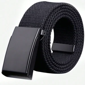1 pieza Cinturón decorativo con hebilla automática tejida para hombres, uso diario