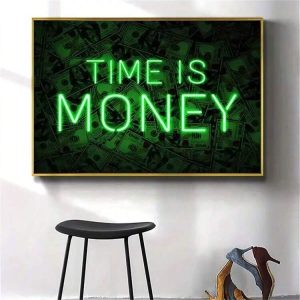 1 pieza de arte de pared con diseño de tiempo inspirador sin marco,