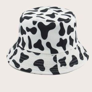 1 pieza sombrero de pescador de doble cara para mujer con estampado de lunares adecuado