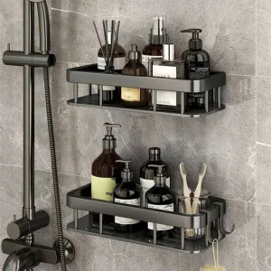 1 Pieza Soporte De Almacenamiento Sin Perforación Montado En La Pared En El Baño, Estante Para Ducha