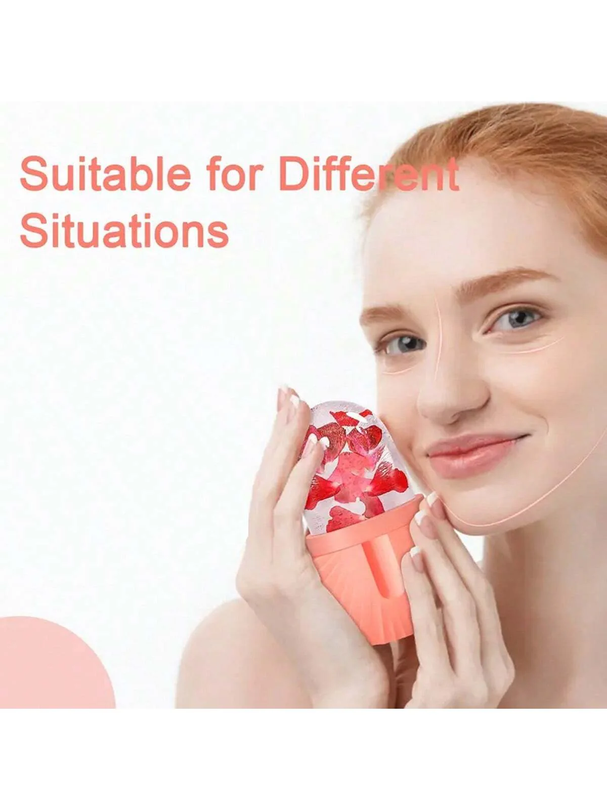 1 Rodillo facial de hielo reutilizable – Molde para masaje facial con hielo - Imagen 3