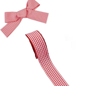 1 rollo de cinta de cuadros rojos de Navidad, cinta de para decoración de árbol de Navidad