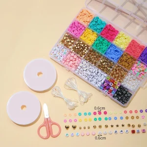 1 set elástico Cuerda & cuenta & Tijeras Accesorio de joya DIY