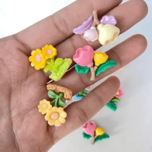 10 Piezas Mezcla De Adornos Con Flor De Resina Para Joyería