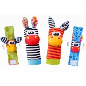 CALCETIN Y PULSERA SONAJEROS COLORIDOS