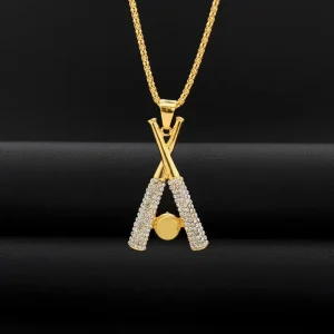 1pc Collar de Bateo Hip-Hop Creativo con Cruz