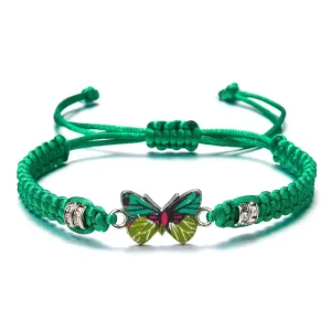 1pc Pulsera Trenzada De Mariposa Colorida Elegante Joyería De Amistad De Mano