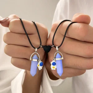 2 Piezas Collar Luminoso En La Oscuridad Con Colgante De Geometría De Astronauta