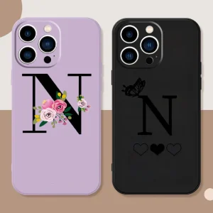 2 Uds. Funda De Teléfono Con Patrón De Letra N Para IPhone