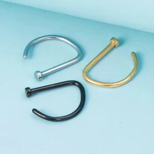 3 Piezas de Aros para Nariz Sin Perforación, Clip Nasal