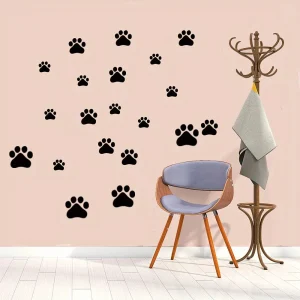 30 calcomanías de vinilo con huellas de perro grandes, removibles y encantadoras