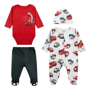 Ajuar Rojo 4 Piezas Algodón