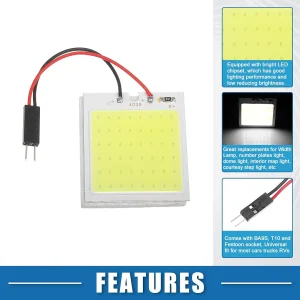 4PCS 48SMD DC12V Panel LED Coche RV Interior Luz de Domo Luz de techo Lámpara