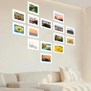 5 pegatinas minimalistas para marcos de pared, color negro (con soporte), para decoración