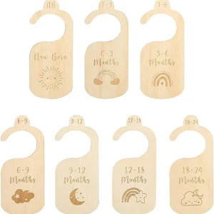 7 Pcs Separadores De Madera Para Armario De Bebé, Desde Recién Nacidos Hasta 24 Meses
