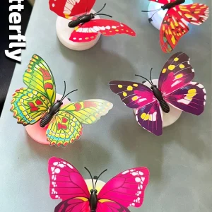 9 luces nocturnas coloridas con forma de mariposa, envío en colores aleatorios