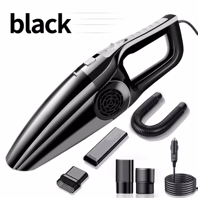 Aspiradora de coche potente con fuerte succión, alta potencia, doble uso en seco y húmedo, de mano, portátil, con cable y enchufe para coche de 12V