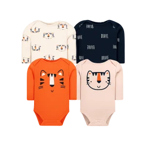 Set 4 Bodys Manga Larga Tigre
