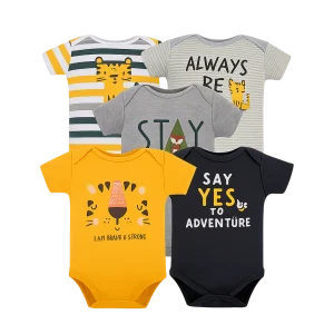 Set 5 Bodys Manga Corta Tigre