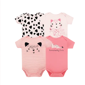 Set 4 Bodys Manga Corta Leopardo