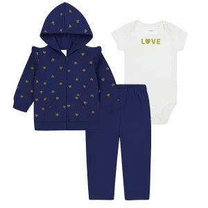 Buzo Algodón 3 Piezas Azul Bebe