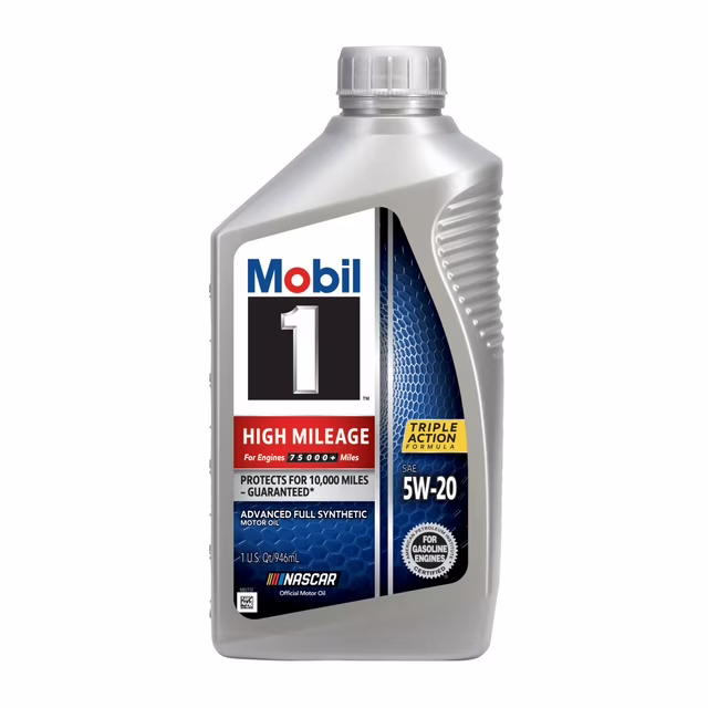 Aceite de motor totalmente sintético de alto kilometraje Mobil 10W-30, 1 cuarto de galón