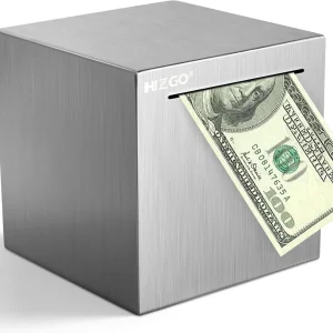 Alcancía segura Hizgo de acero inoxidable para adultos, ahorros para niños, solo ahorro