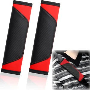 Almohadillas para cinturón de seguridad (2 unidades, transpirables), de cuero sintético