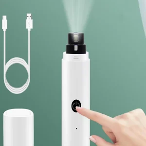 Amoladora de uñas eléctrica recargable de 2 velocidades para mascotas con luz LED