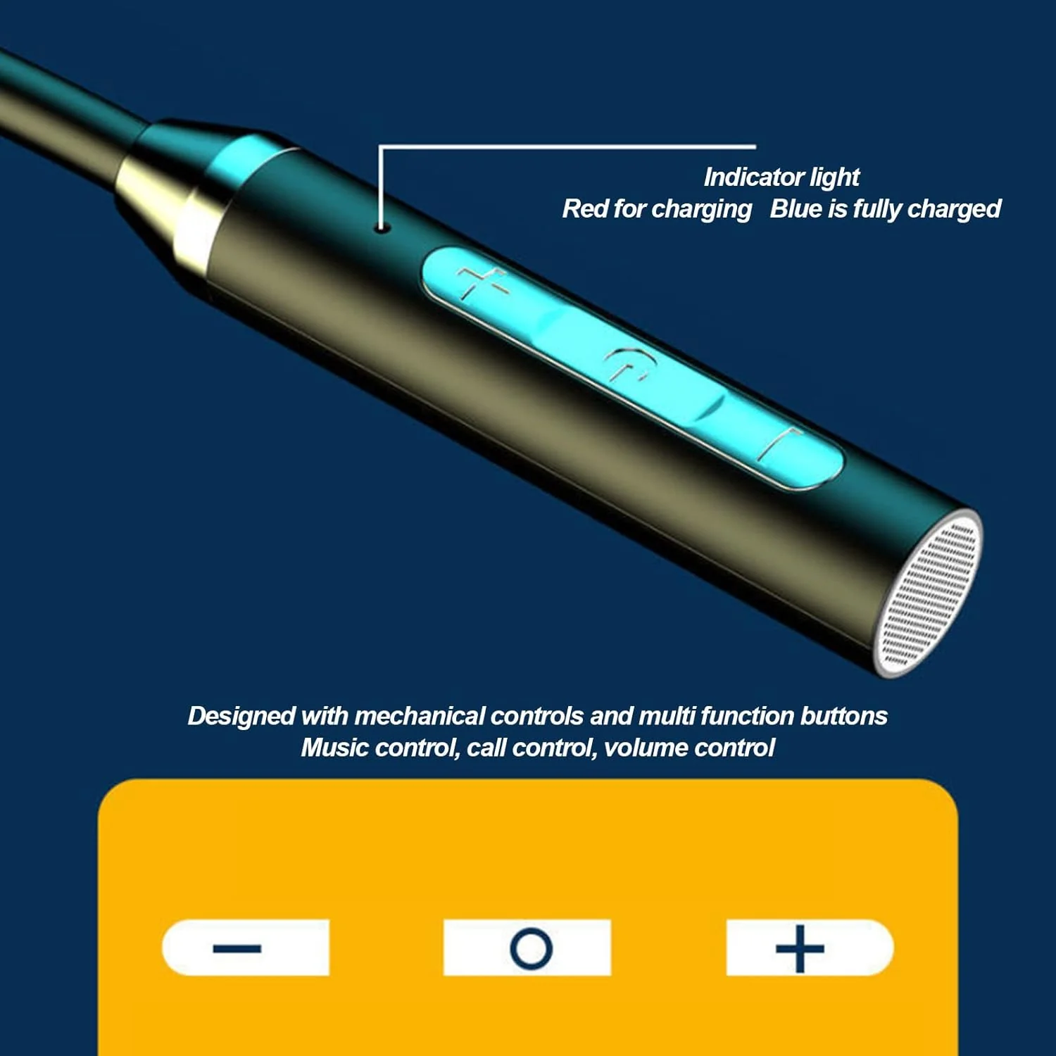 Auriculares Bluetooth con banda para el cuello, con controles mecánicos y botones multifuncionales - Imagen 3