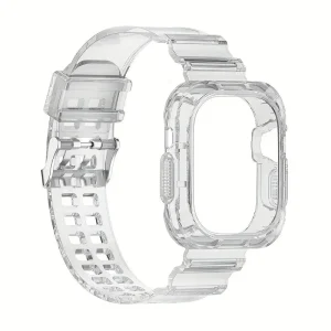 Banda de silicona transparente con funda integrada para Watch 45mm-44mm-42mm