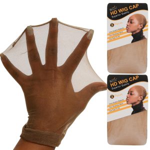 BEEOS Gorra de peluca HD de color marrón oscuro para mujer, 4 piezas