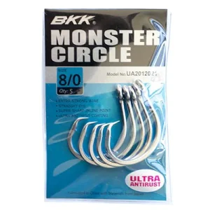 BKK Monster Gancho circular size 8/0 5pcs /una caja de 10 paquetes