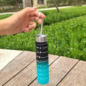 Botella de agua degradada de 300 ml con horario