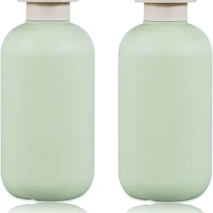 Botellas exprimidas de 300 ml con tapa abatible, botellas de viaje de plástico recargables, 2 piezas