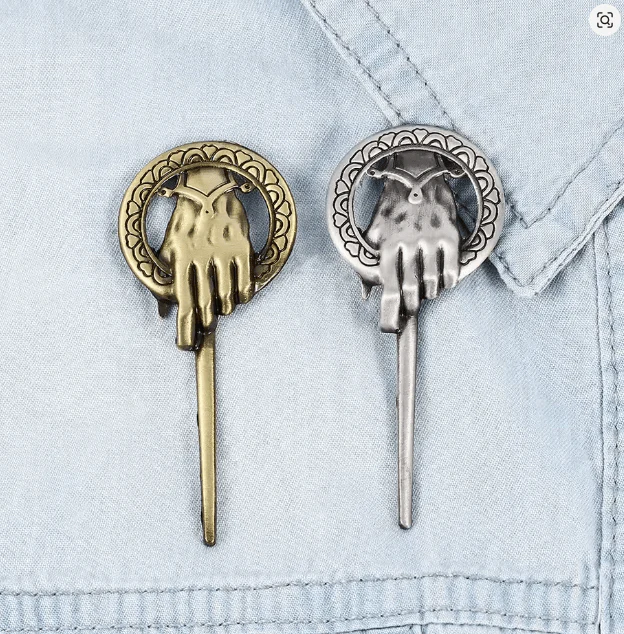 Broche de Metal de mano del rey, insignia de Pin de canción de hielo y fuego, joyería de película - Imagen 4