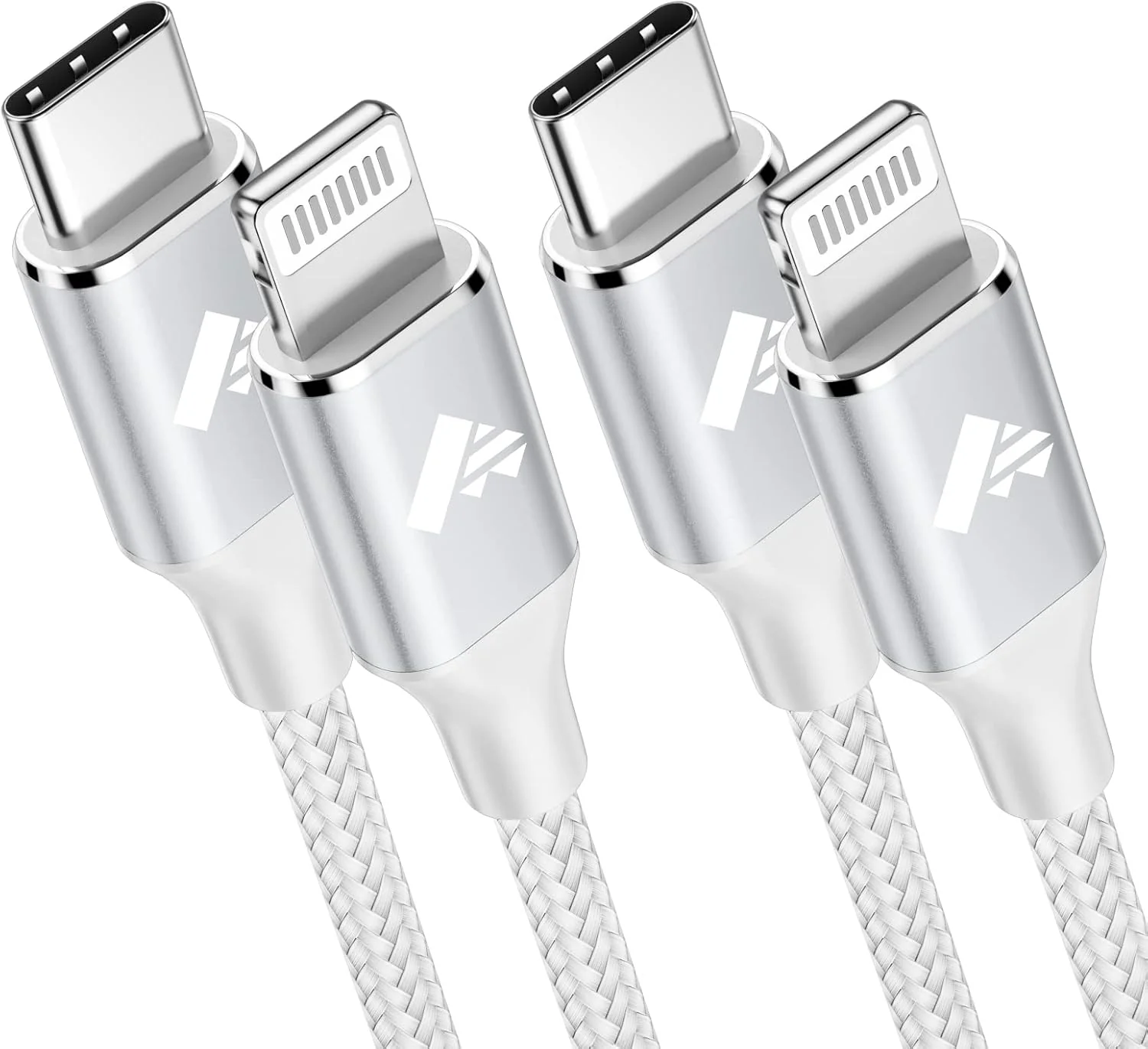 Cable USB C a Lightning de 3 pies, paquete de 2 cables para iPhone, trenzado