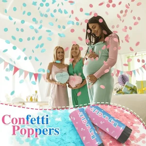 Cañones de confeti para revelar el género, bodas, cumpleaños, graduaciones, baby shower