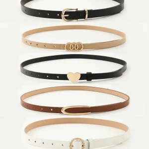 Cinturón de imitación multicolor con forma de corazón y círculo para mujer