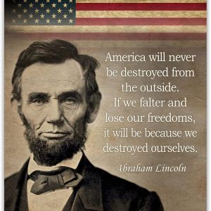 Cita histórica de Abraham Lincoln - Impresión artística de decoración de pared del presidente patriótico estadounidense