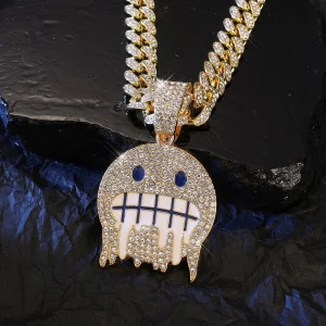 Colgante de calabaza con brillos brillantes, colgante helado para hombres y mujeres