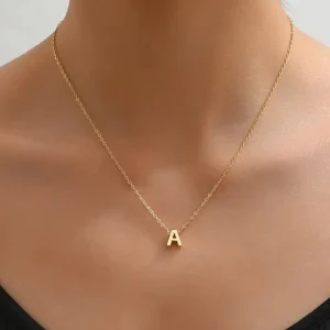 Collar con letras sencillas y elegantes para San Valentín, estilo coreano