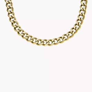 Collar de cadena de acero inoxidable en tono dorado de Ellis Core Chains
