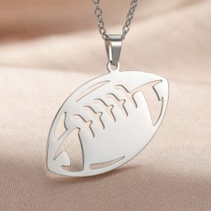 Collar de jugador de fútbol de acero inoxidable para parejas de hombres y mujeres.