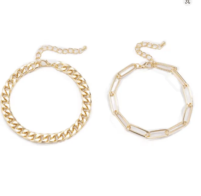 Conjunto de 2 pulseras de acero inoxidable para mujer - Imagen 2