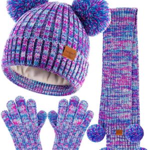 Conjunto de gorro, guantes y bufanda para niñas pequeñas y bebés