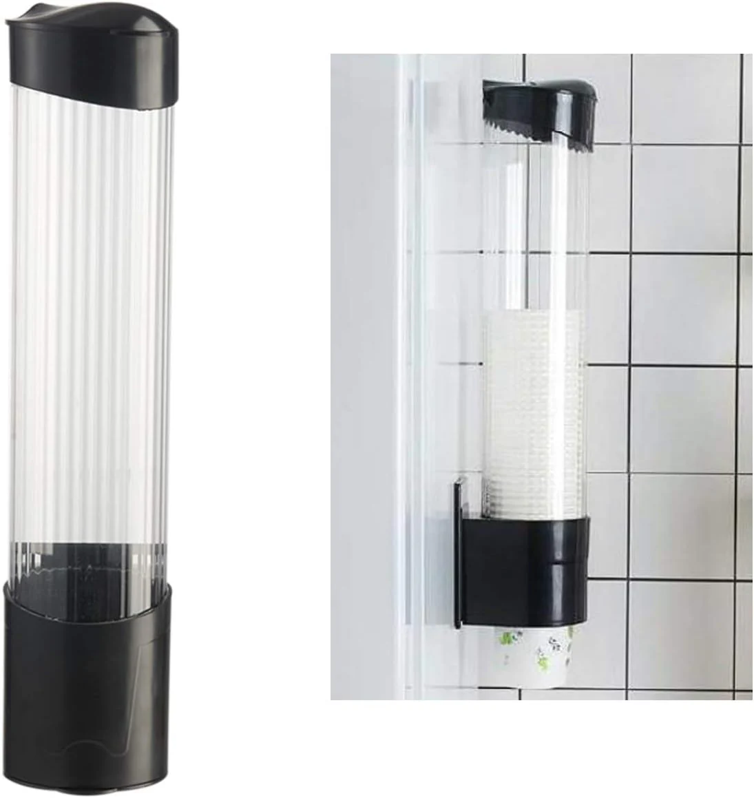 Dispensador de vasos de papel, organizador de plástico, práctico contenedor para cocina y oficina, plástico premium, 7,5 cm, 50 vasos - Imagen 6