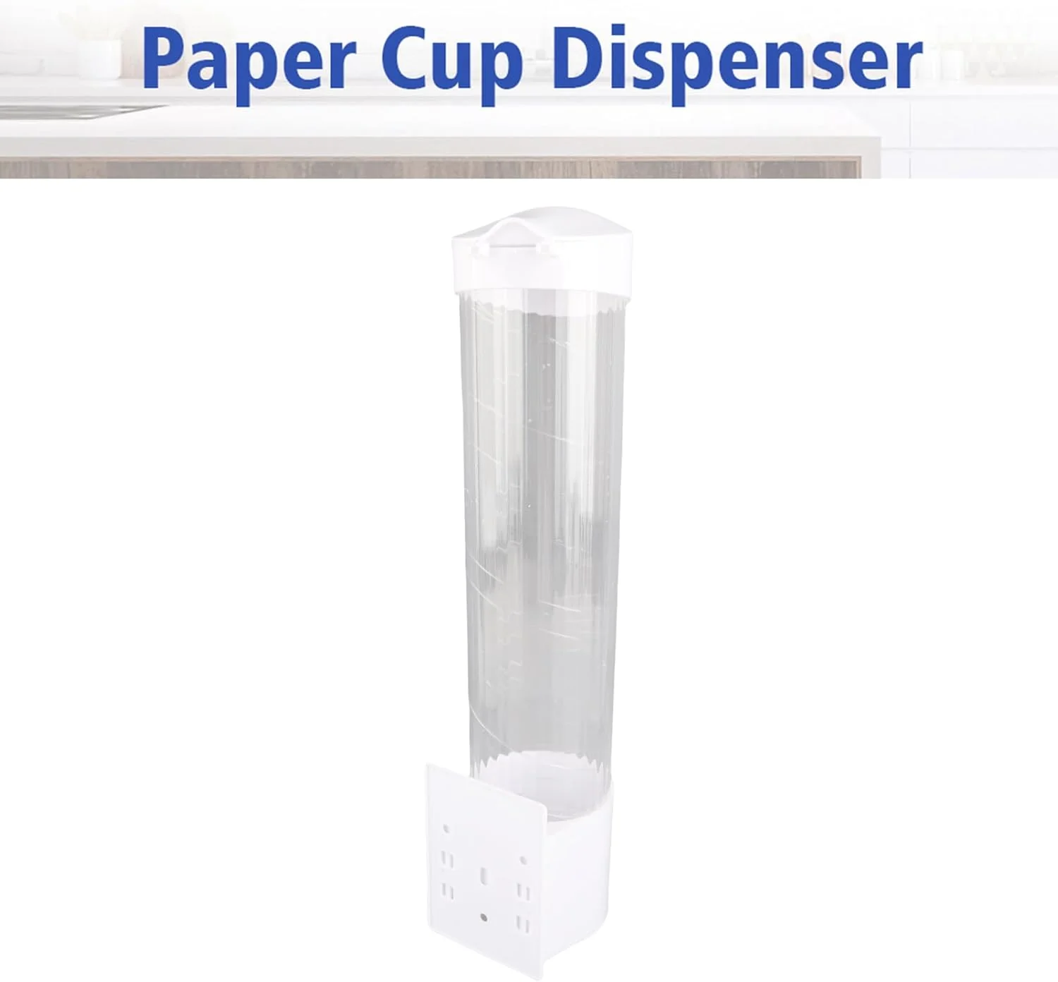 Dispensador de vasos de papel, organizador de plástico, práctico contenedor para cocina y oficina, plástico premium, 7,5 cm, 50 vasos - Imagen 2